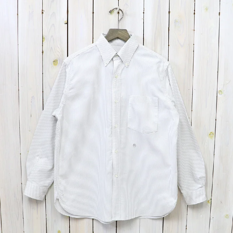 nanamica『Button Down Stripe Wind Shirt』(Taupe) Tough Men's Military