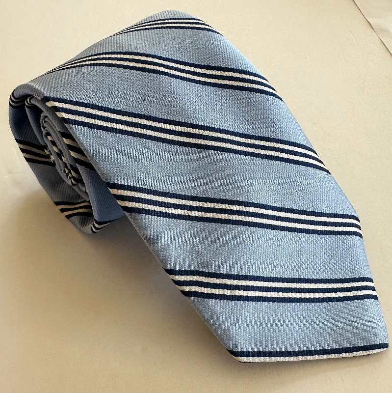 R. Hanauer Tie - Carolina Blue Brooks Stripe Rugged Men's Outdoor 