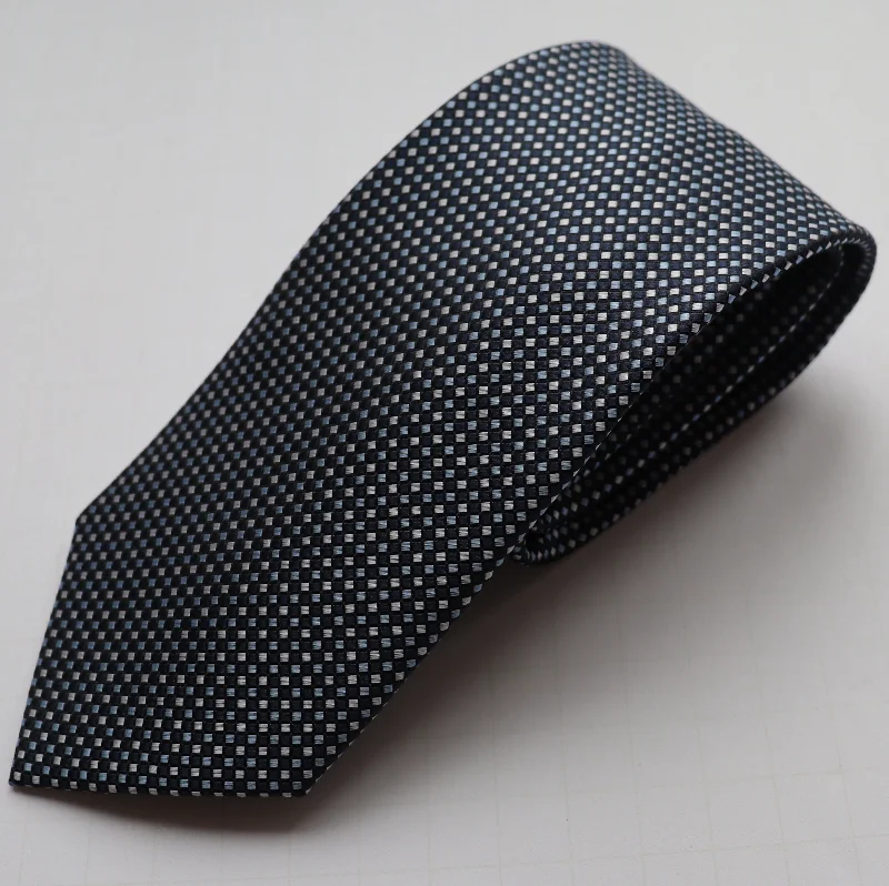 The Shirt Shop Tie - Navy w/ Silver/Sky Diamonds Stylish Men's Tropical 