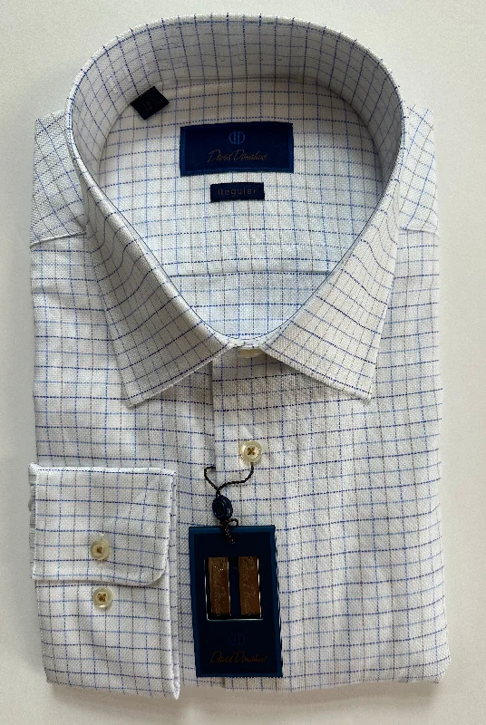 David Donahue White & Dune Micro Dobby Dress Shirt (Regular Fit) Elegant Men's Cashmere