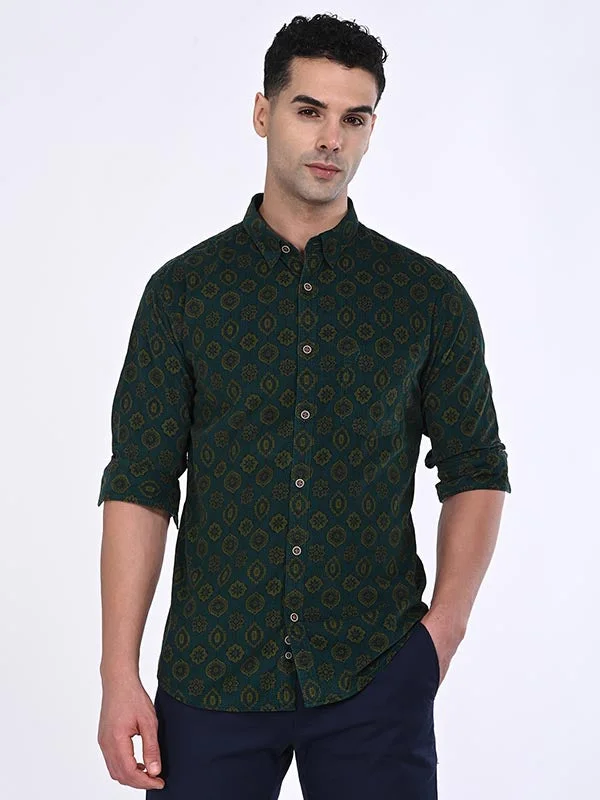 Men Printed Full Sleeve Cotton Shirt Athletic Men's High