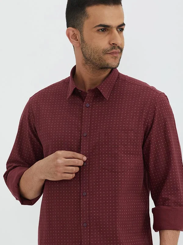 Men Printed Full Sleeve Cotton Shirt Laid