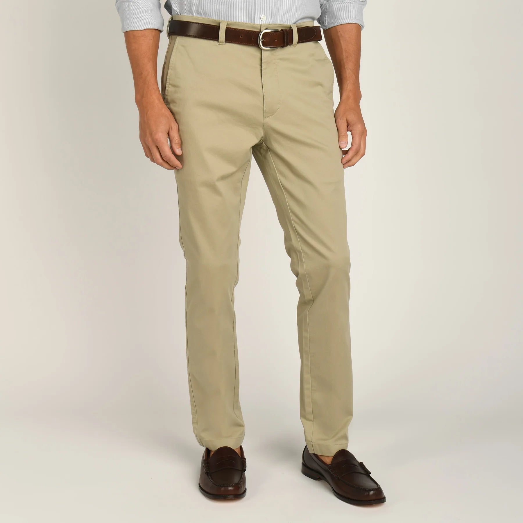 Duck Head Gold School Slim Fit Chino - Khaki Polished Men's Satin