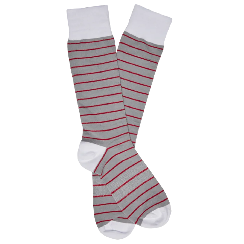 DeadSoxy Crimson Wide Stripe Socks Refined Men's European