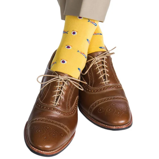 The Shirt Shop Trout Cotton Dress Socks Luxurious Men's High