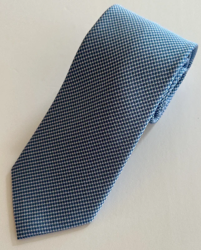 David Donahue Tie - Blue/Light Blue Pattern Practical Men's Multi