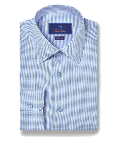 David Donahue Sky Micro Dobby Dress Shirt (Regular Fit) Sophisticated Men's French