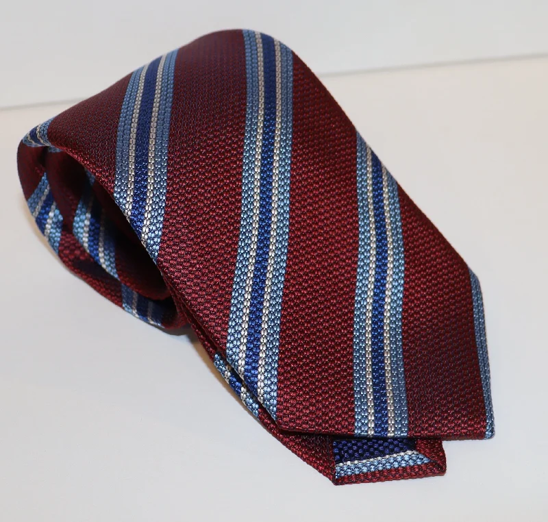 David Donahue Tie - Merlot Stripe Gym