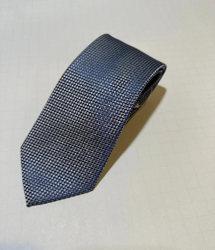 The Shirt Shop Tie Navy/Silver/White Pattern Beach