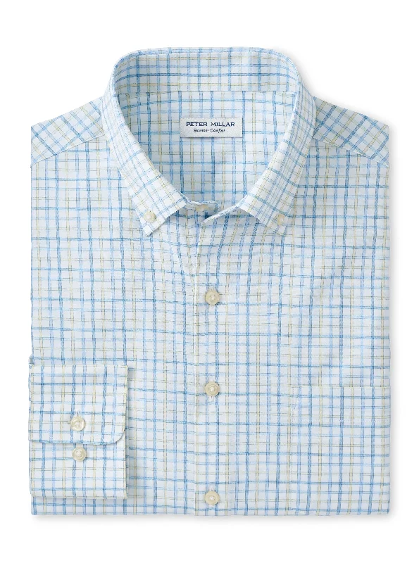 Peter Millar Eastport Twill Sport Shirt Stylish Men's Neon