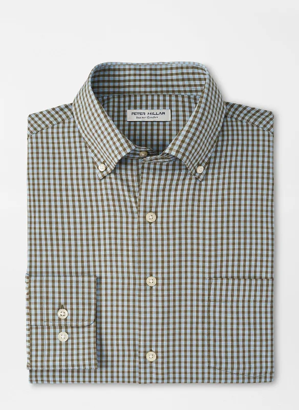 Peter Millar Geary Twill Sport Shirt Earthy Men's Sustainable 