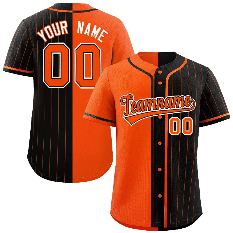 Custom Orange Black Stripe-Solid Combo Fashion Authentic Baseball Jersey Business