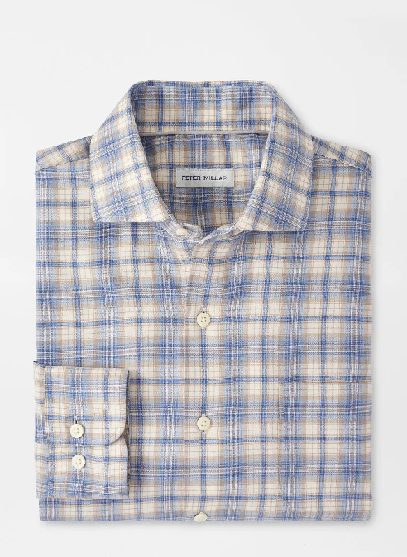 Peter Millar Wallen Cotton Sport Shirt Elegant Men's Cashmere