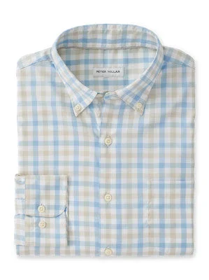 Peter Millar Mackinac Cotton-Stretch Sport Shirt (Cottage Blue) Sophisticated Men's 