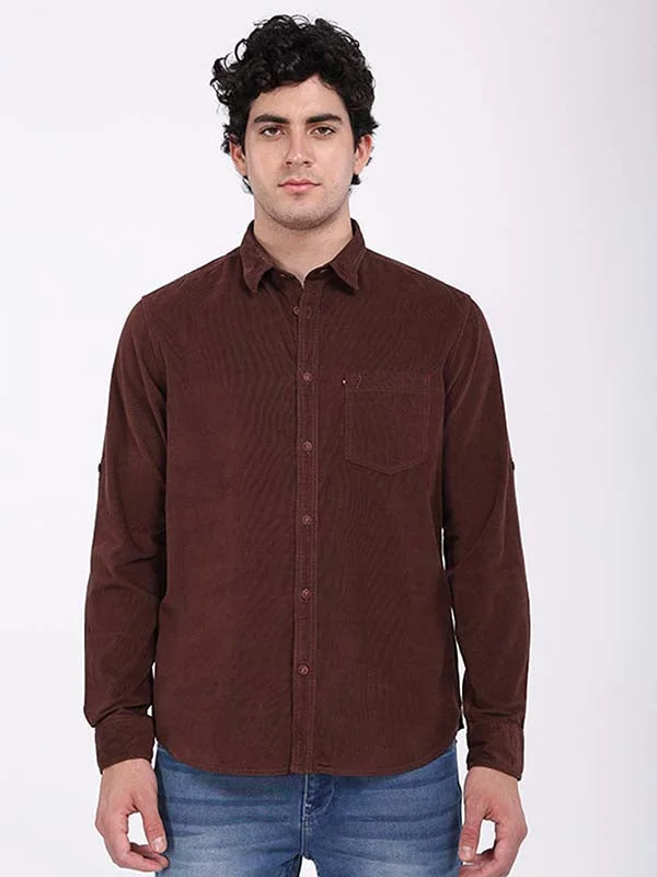 Men Solid Full Sleeve Cotton Blend Shirt Earthy Men's Hemp