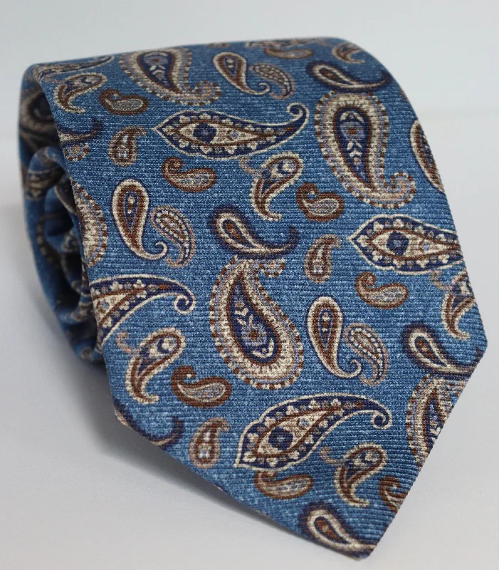 R. Hanauer Tie - Blue Boone Paisley Earthy Men's Hemp