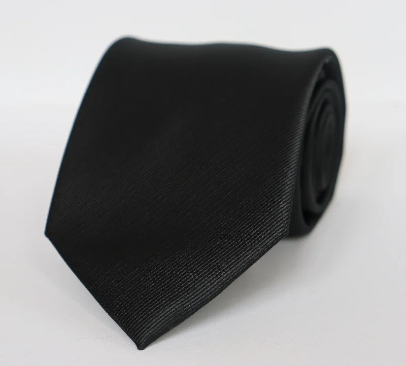 The Shirt Shop Tall Tie - Solid Black Modern Men's Tech