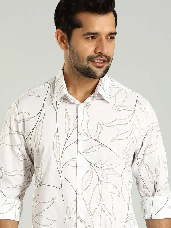 Men Printed Full Sleeve Cotton Shirt Sophisticated Men's 