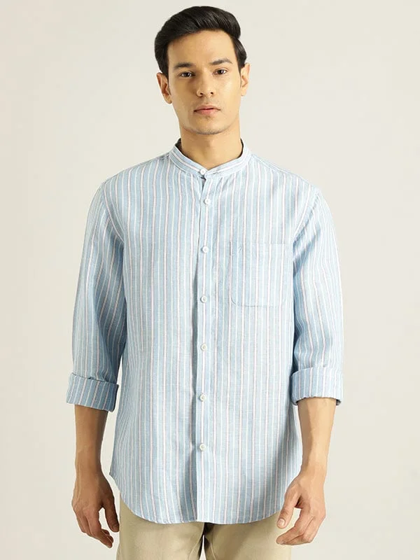 Men Striped Full Sleeve Linen Blend Shirt Artistic Men's Avant