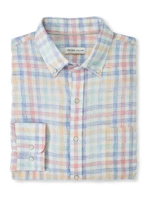 Peter Millar Hammock Linen Sport Shirt Laid