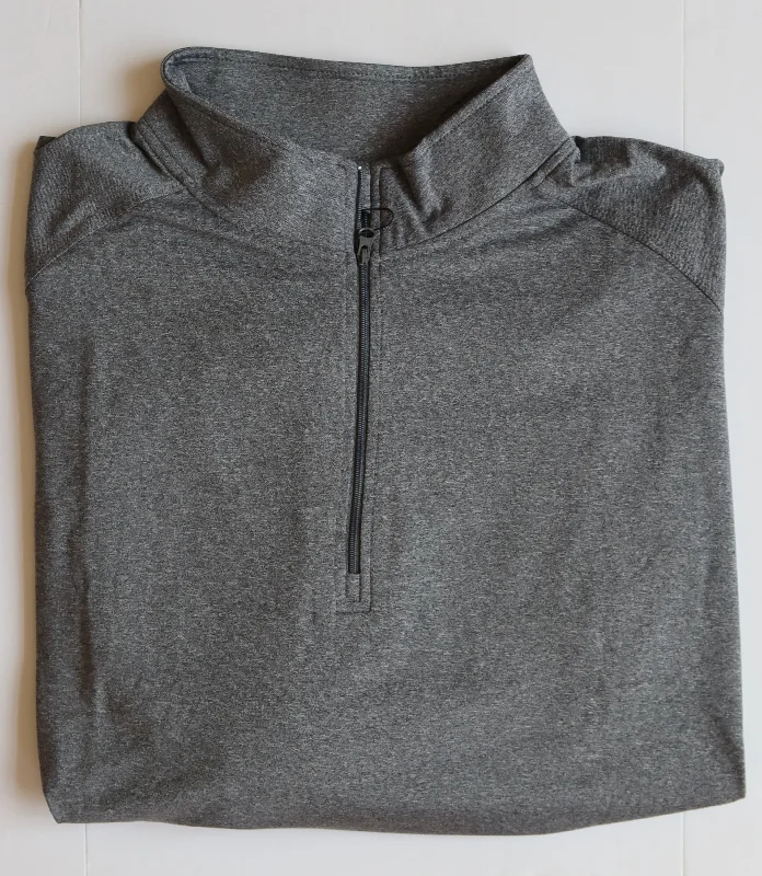 The Shirt Shop Charcoal Gray Heathered Quarter Zip Minimalist Men's Casual 