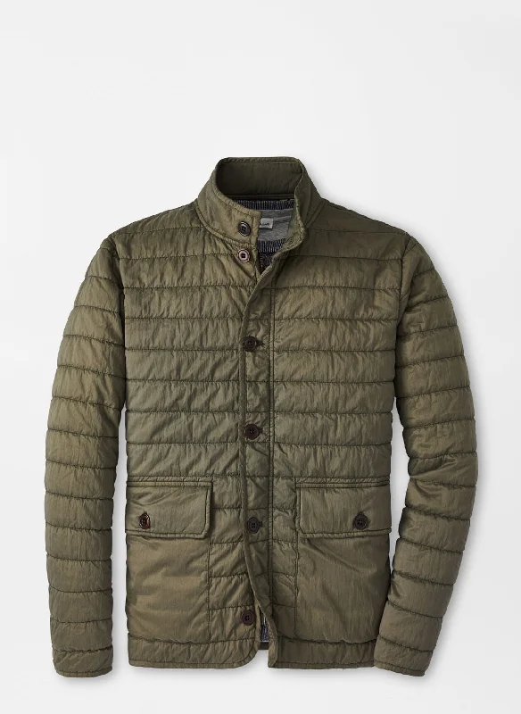 Peter Millar Greenwich Garment-Dyed Bomber Cclassic Men's Tweed