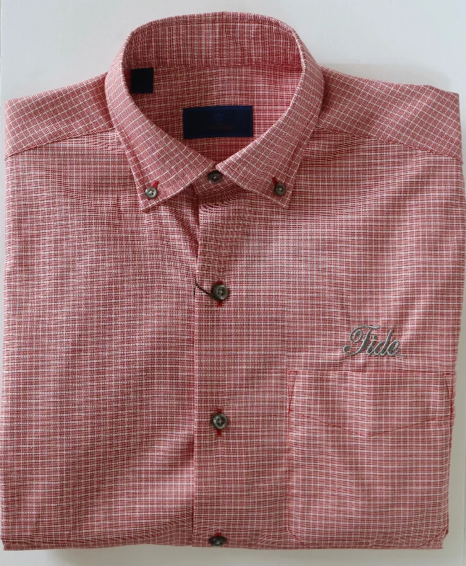 David Donahue Crimson Casual Button Down (Tide Script) Dynamic Men's Glow