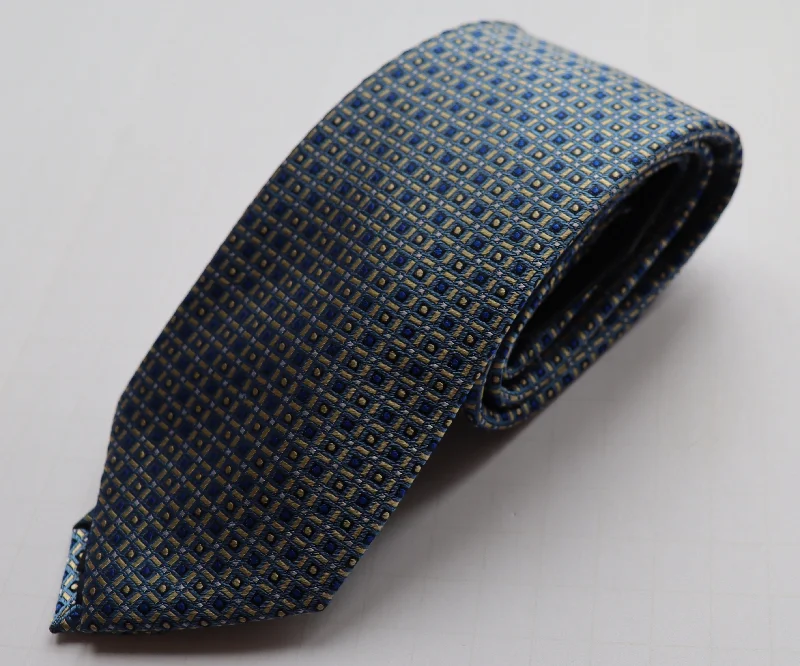 The Shirt Shop Tie - Slate Blue/Gold Bold Men's Statement