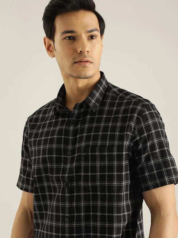 Men Checked Half Sleeve Cotton Shirt Practical Men's Multi