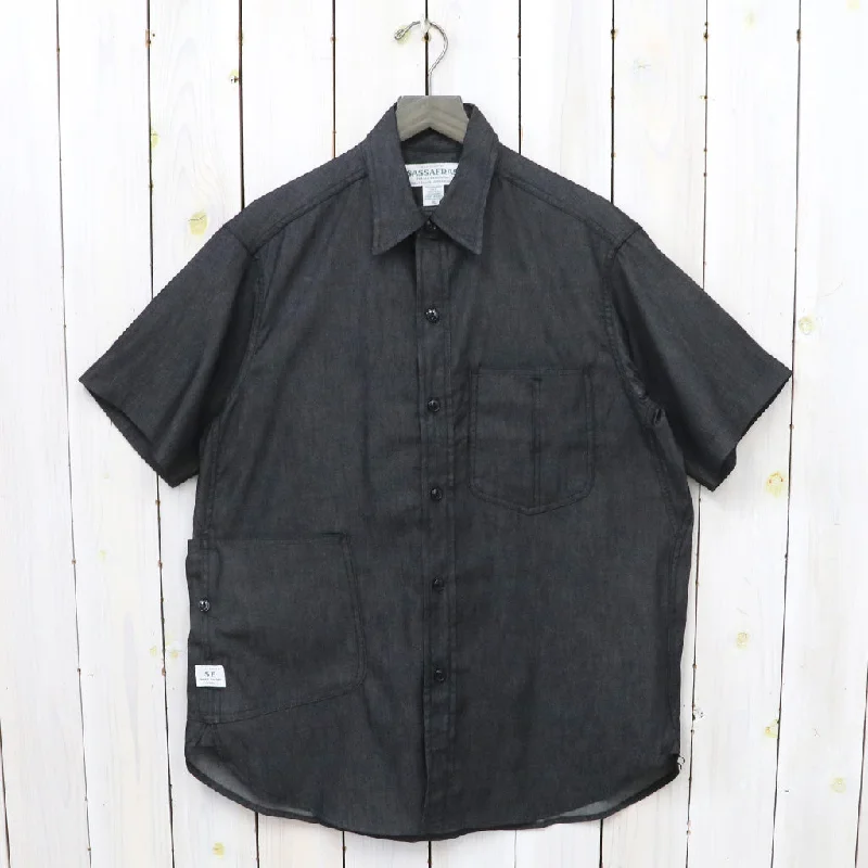 SASSAFRAS『DIGGIN SHIRT 1/2(5.5oz Denim)』(BLACK) Modern Men's Geometric