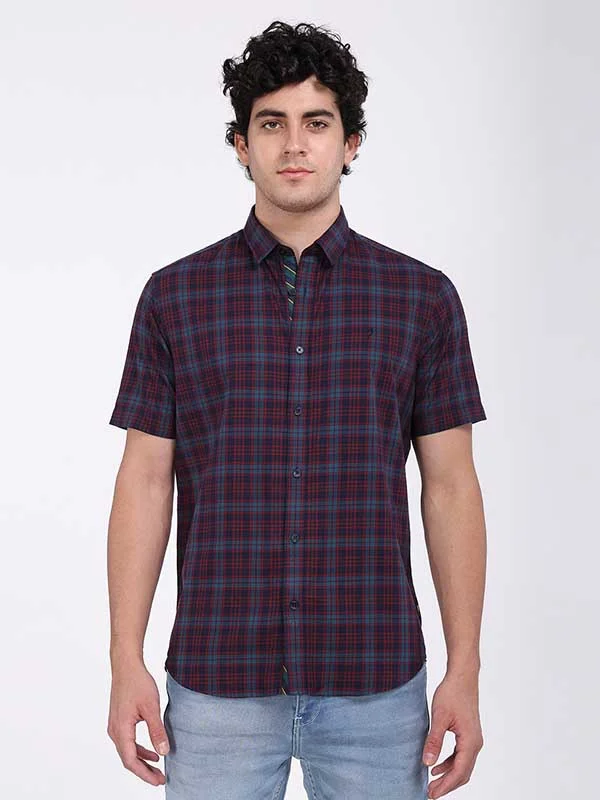 Men Checked Half Sleeve Cotton Shirt Lumberjack