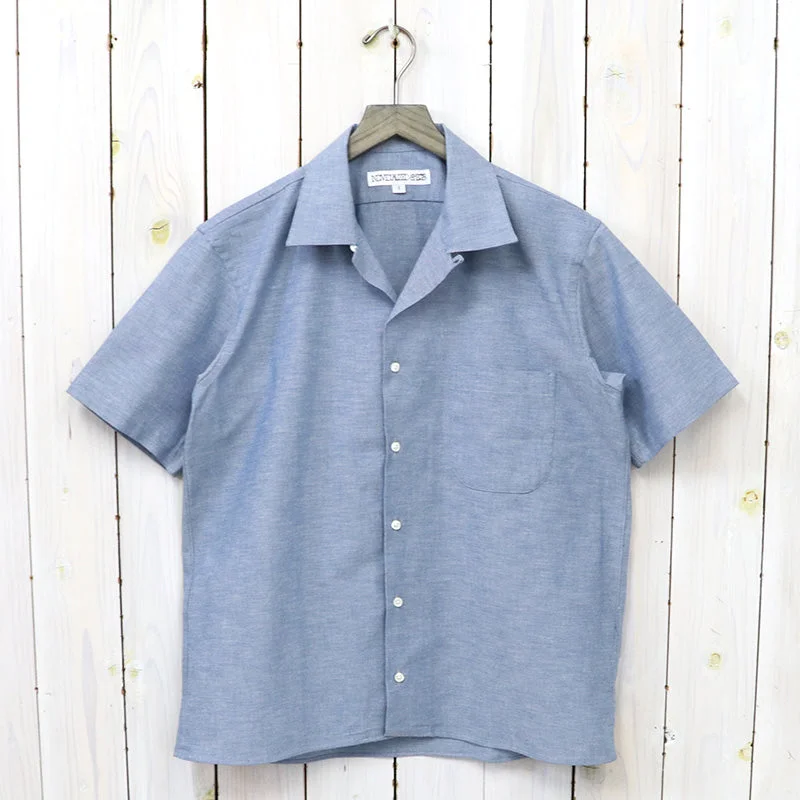 INDIVIDUALIZED SHIRTS『HERITAGE CHAMBRAY CAMP COLLAR S/S』(BLUE) Sporty Men's Athleisure 