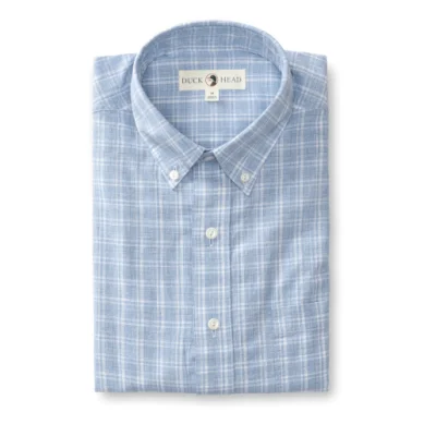 Duck Head Thornton Plaid Cotton Slub Sport Shirt Cool Men's Skate