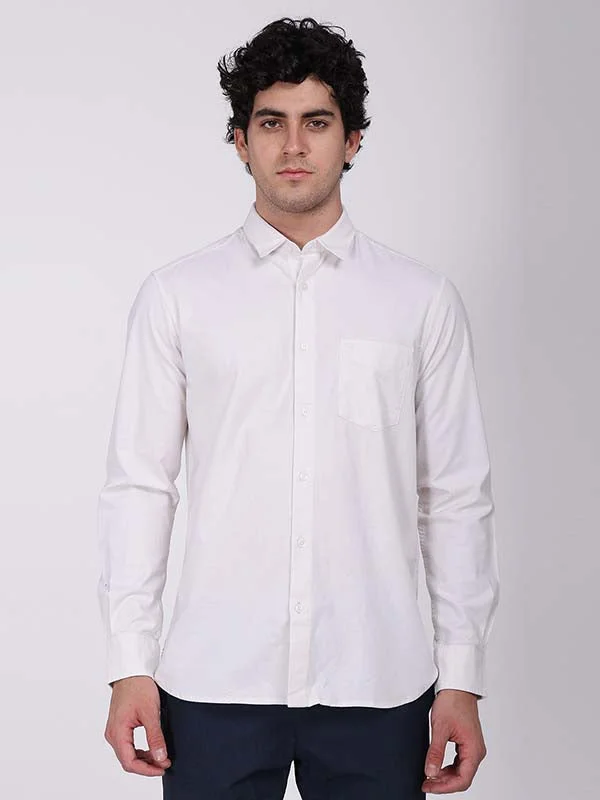 Men Solid Full Sleeve Cotton Stretch Shirt Relaxed Men's Australian 