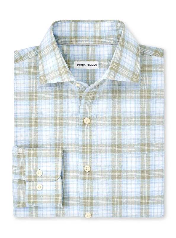 Peter Millar Camden Cotton Sport Shirt Unique Men's Patch