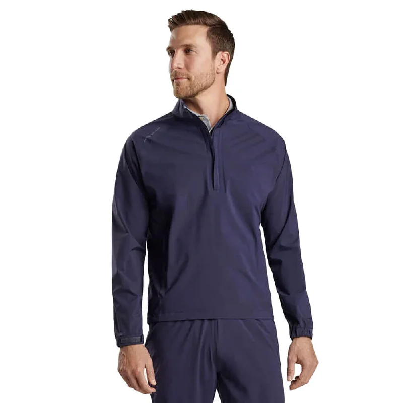 Peter Millar Shield Half-Zip Rain Shell Jacket - Navy* Streetwear Style