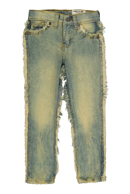 Little Boys Acid Wash Frayed Jeans Dapper Men's Bow