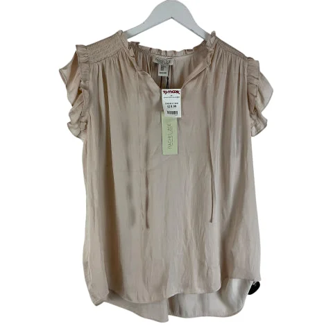 Top Short Sleeve By Rachel Zoe In Tan, Size: Xl Monochromatic Office Style