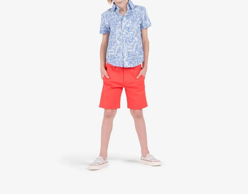 Trouser Short In Coral Vacation