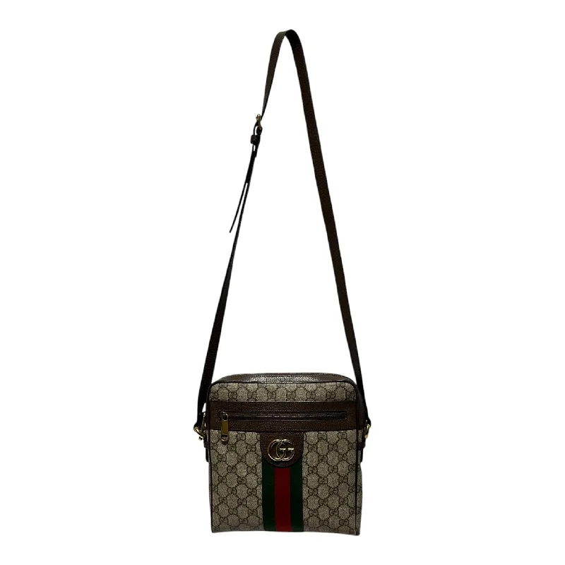 GUCCI/Cross Body Bag/Monogram/Leather/BRW/GG SUPREME OPHIDIA Streetwear Style