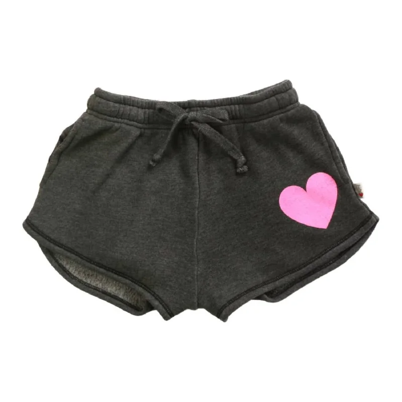 Girl's Athletic Short In Black/pink Monochromatic All