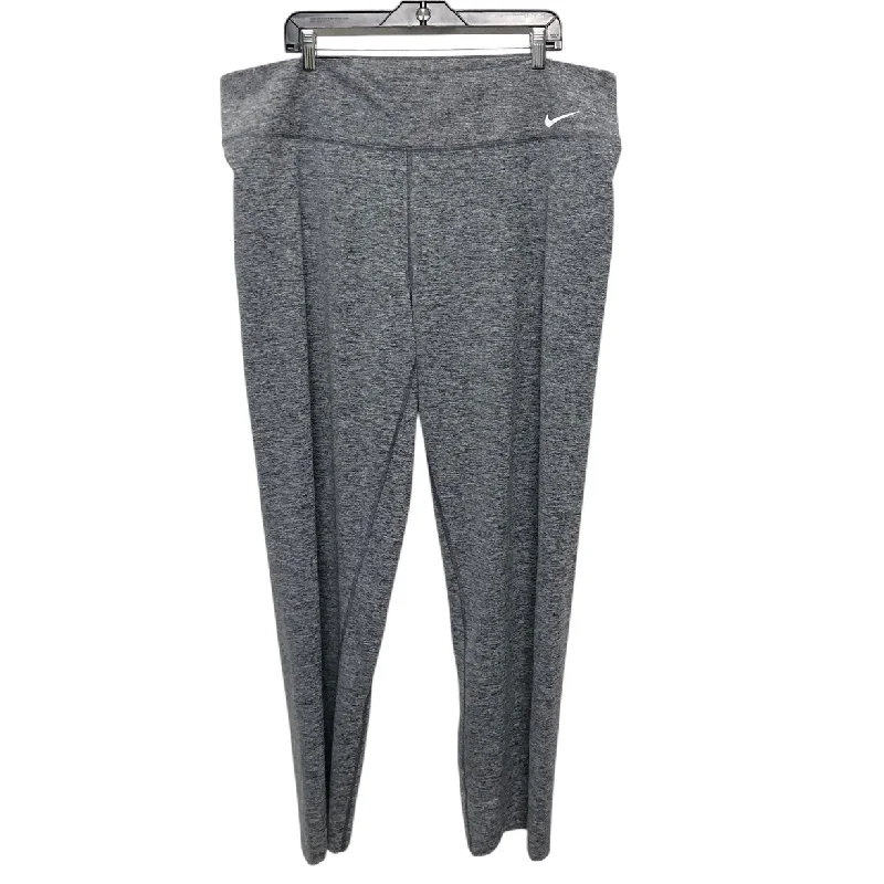 Athletic Leggings By Nike In Grey, Size:3X Vacation