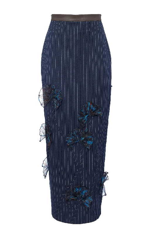 Imaa Navy Pinstripe Skirt Cozy Men's Sherpa