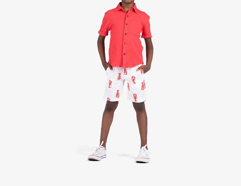 Trouser Short In Lobster Practical Men's Multi