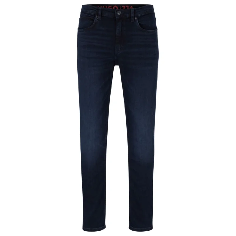 Extra-slim-fit jeans in blue-black stretch denim Elegant Men's Cashmere