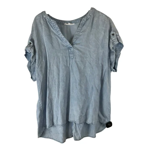 Top Short Sleeve By Jane And Delancey In Blue Denim, Size: 1x Organic