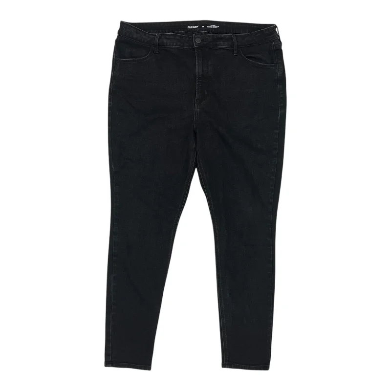 JEANS SKINNY by OLD NAVY In BLACK DENIM, Size: 18 Monochromatic Office Style