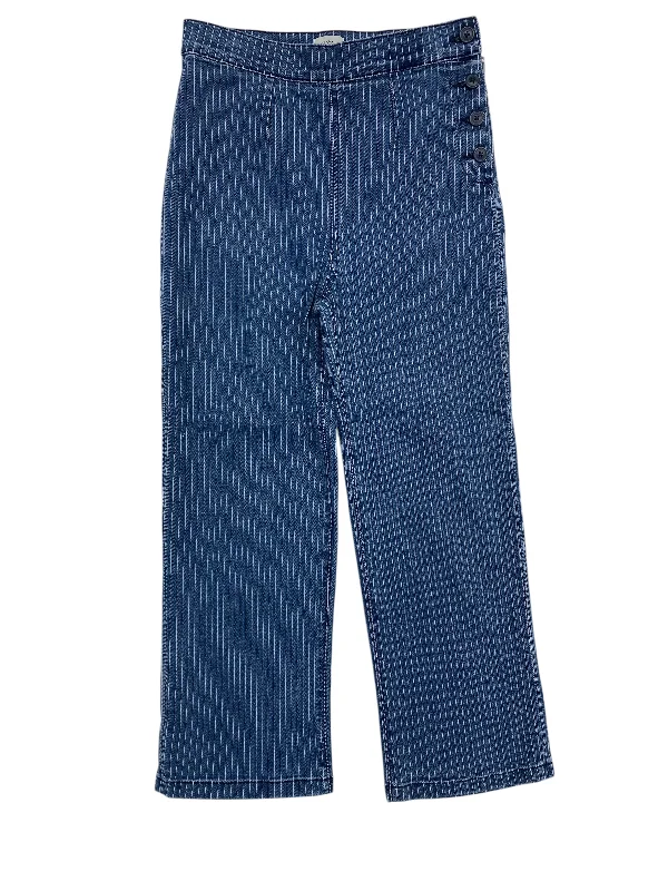 Jeans Wide Leg By J. Crew In Striped Pattern, Size:2 Modern Men's 