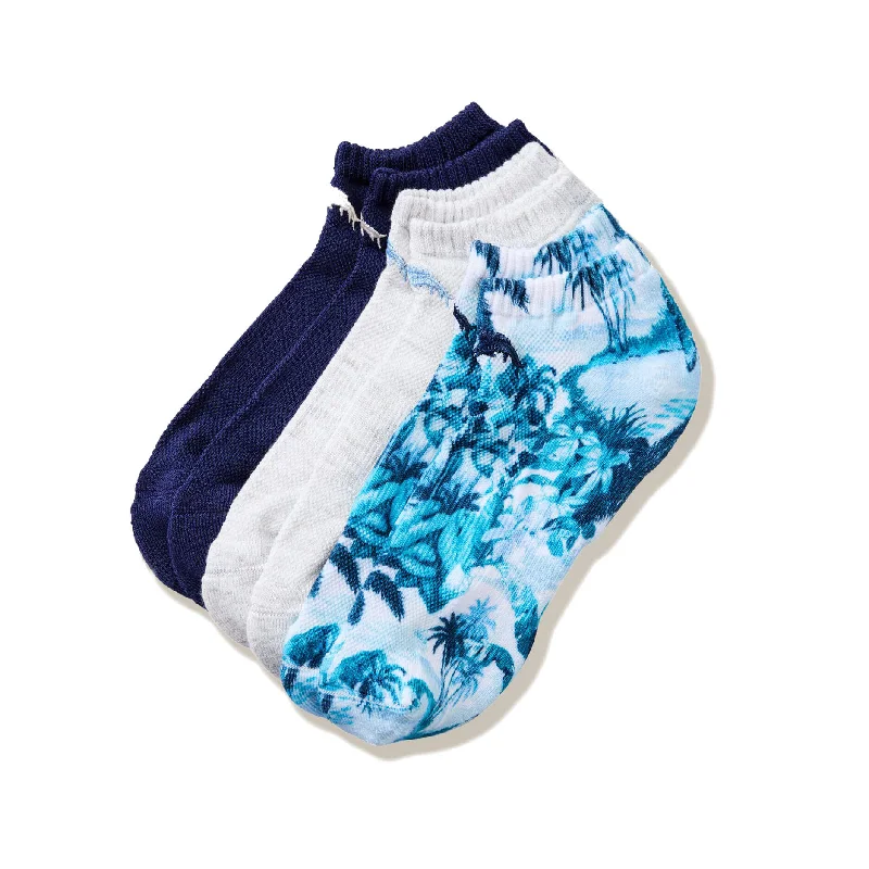 Tommy Bahama Men's IslandZone Performance Athletic 3 Pack Socks - Multi Youthful Men's Anime