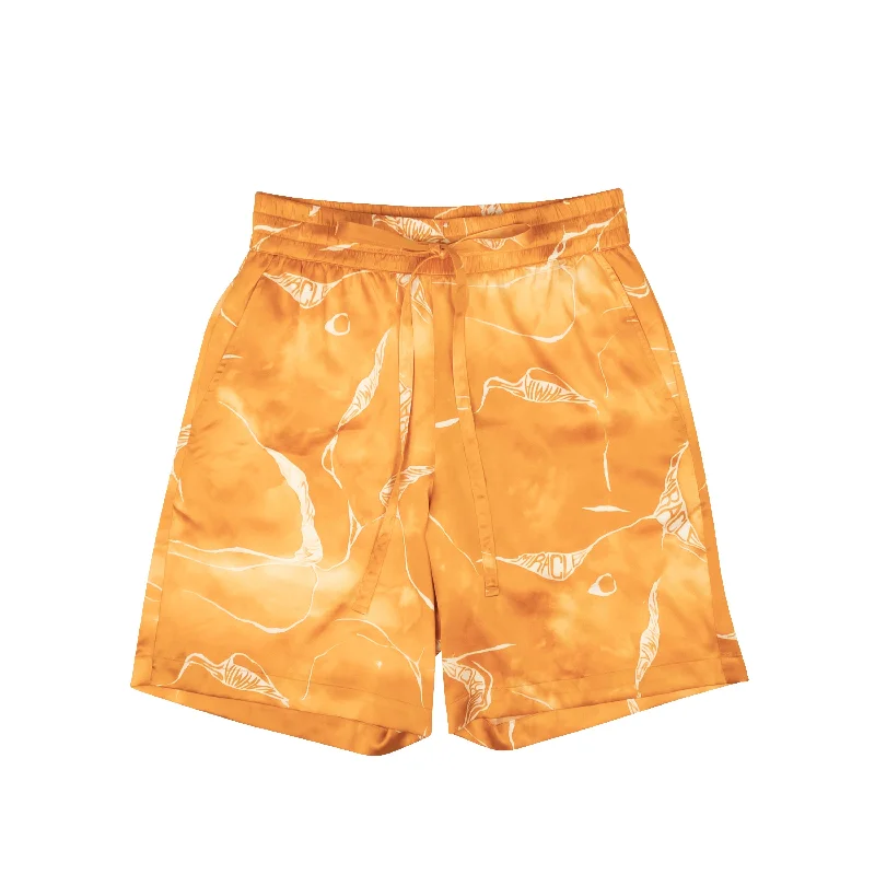 Orange Miracle Tie Dye Silk Shorts Dapper Men's 1920S